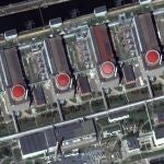 Imagen satelital de los seis reactores de Zaporiyia