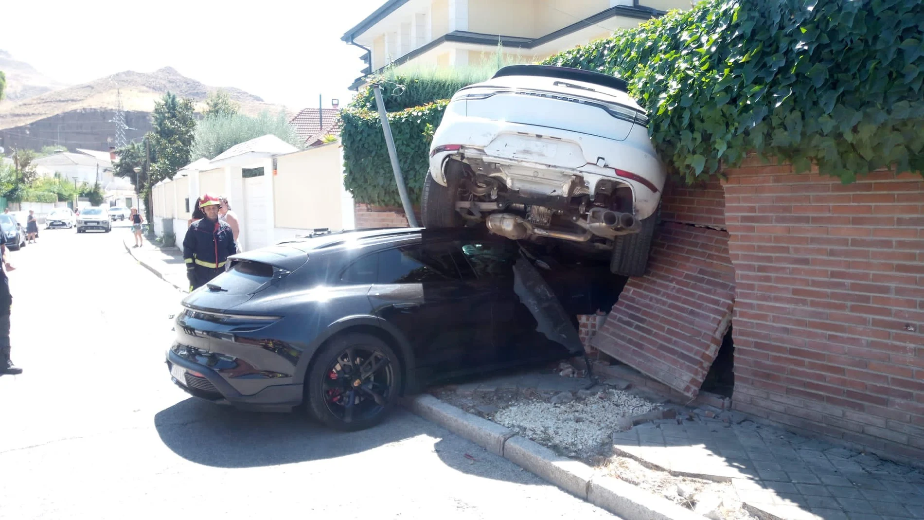 Estado en el que quedaron los dos Porsche