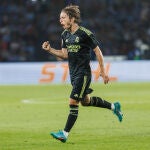 Modric celebra su gol en el Celta-Real Madrid de LaLiga