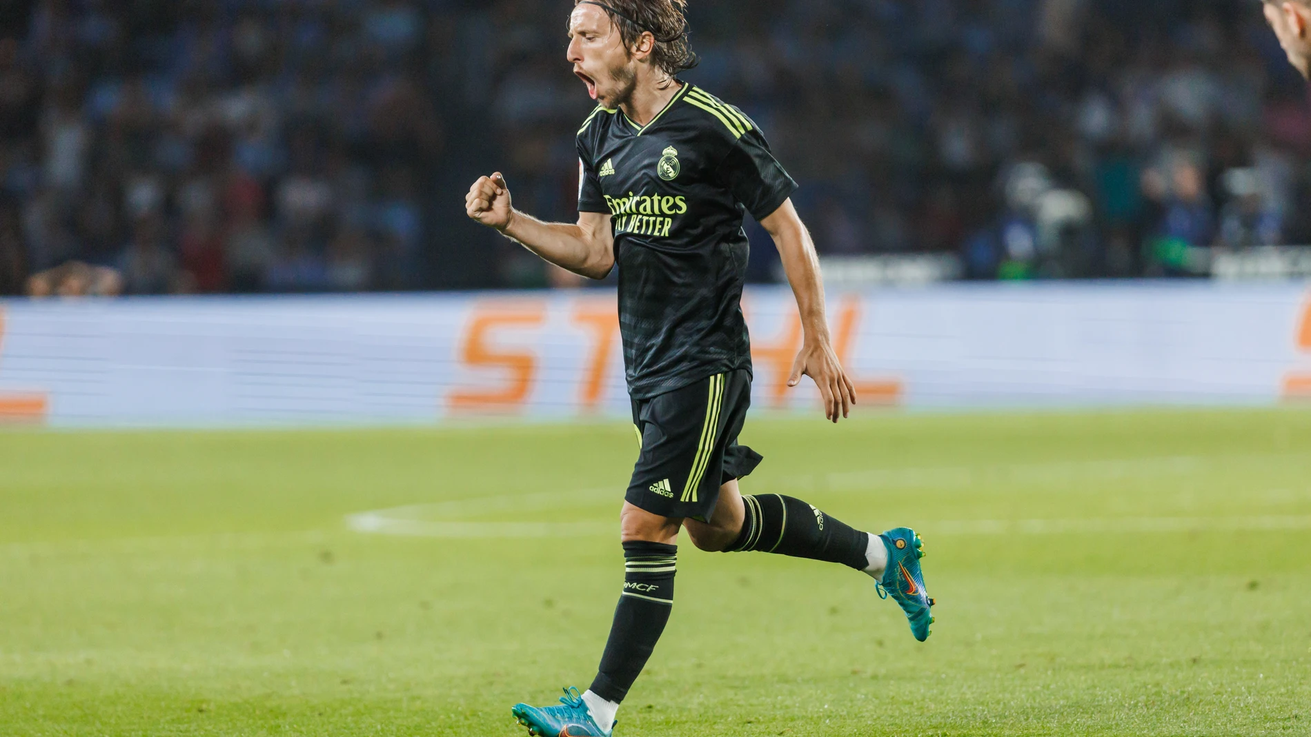 Modric celebra su gol en el Celta-Real Madrid de LaLiga