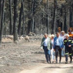 Pedro Sánchez visita las zonas afectadas por el incendio forestal de Bejís junto con el president de la Generalitat, Ximo Puig, y el ministro del Interior, Fernando Grande Marlaska