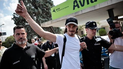 Edinson Cavani en Valencia.