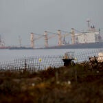 El buque OS35, varado en el Bahía de Algeciras. EFE/A. Carrasco Ragel