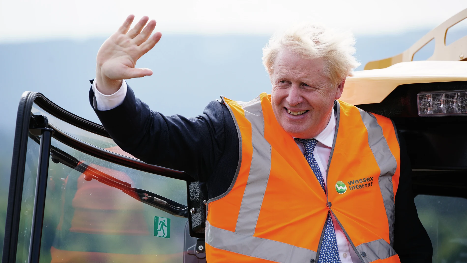 El primer ministro británico, Boris Johnson, en su visita de este martes a Dorset, al suroeste de Reino Unido