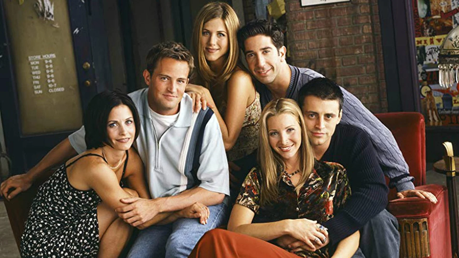 (De izda. a dcha) Mónica, Chandler, Rachel, Ross, Phoebe y Joey