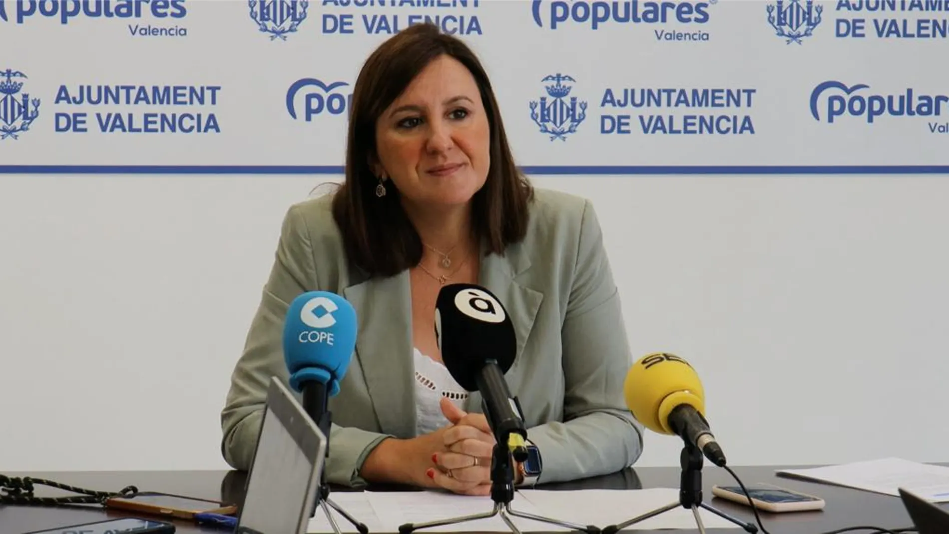 Maria José Catalá durante la rueda de prensa celebrada esta mañana