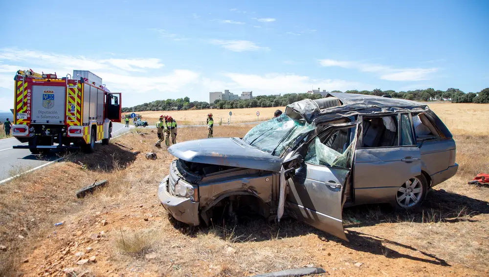 Accidente en la carretera de Matilla de los Caños, en el cruce del Hospital de los Montalvos