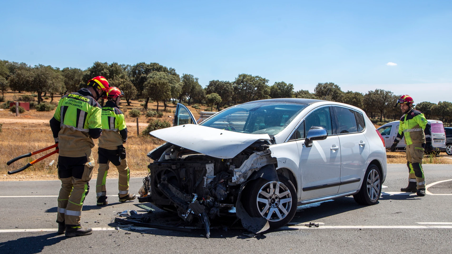 Accidente en la carretera de Matilla de los Caños, en el cruce del Hospital de los Montalvos