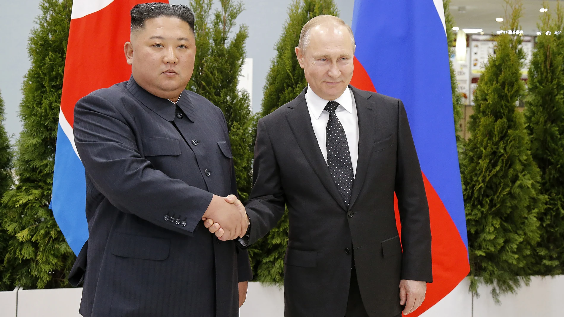 Putin con Kim Jong Un, presidente de Corea del Norte