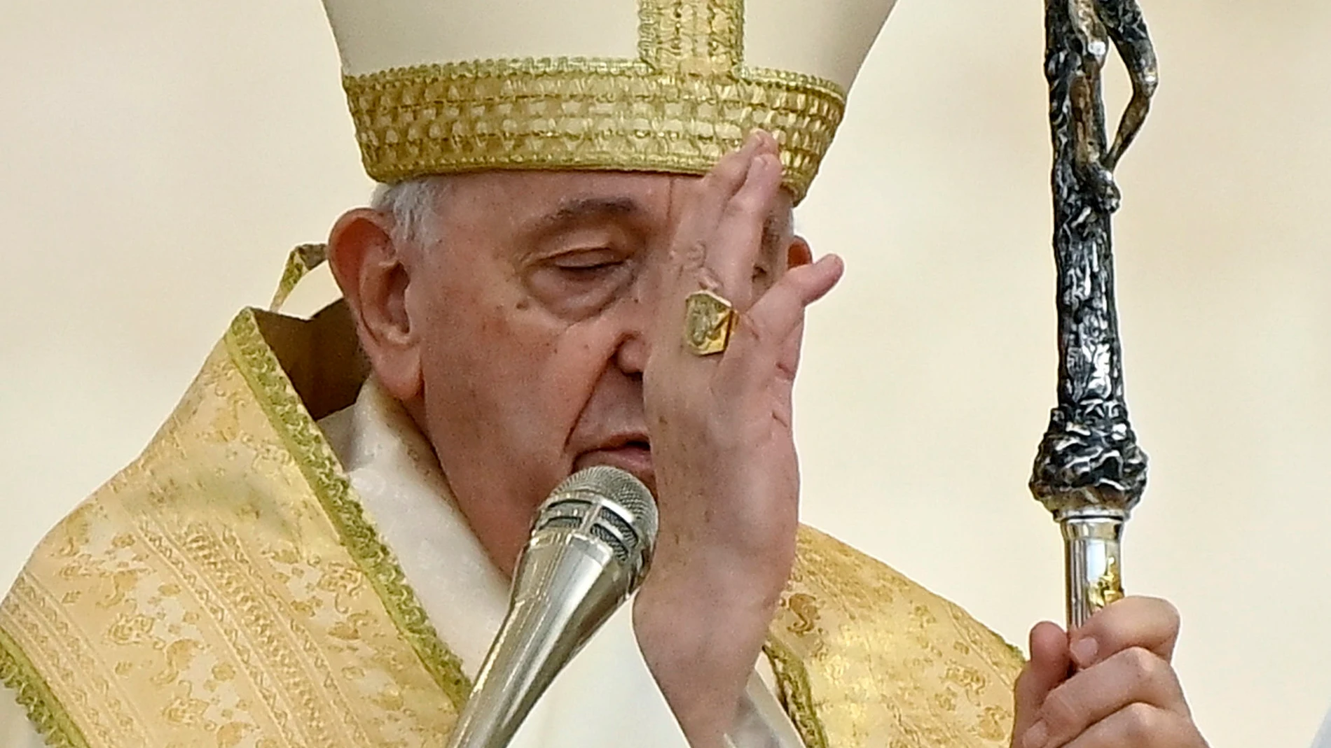 El Papa Francisco hoy, durante la beatificación de Juan Pablo I