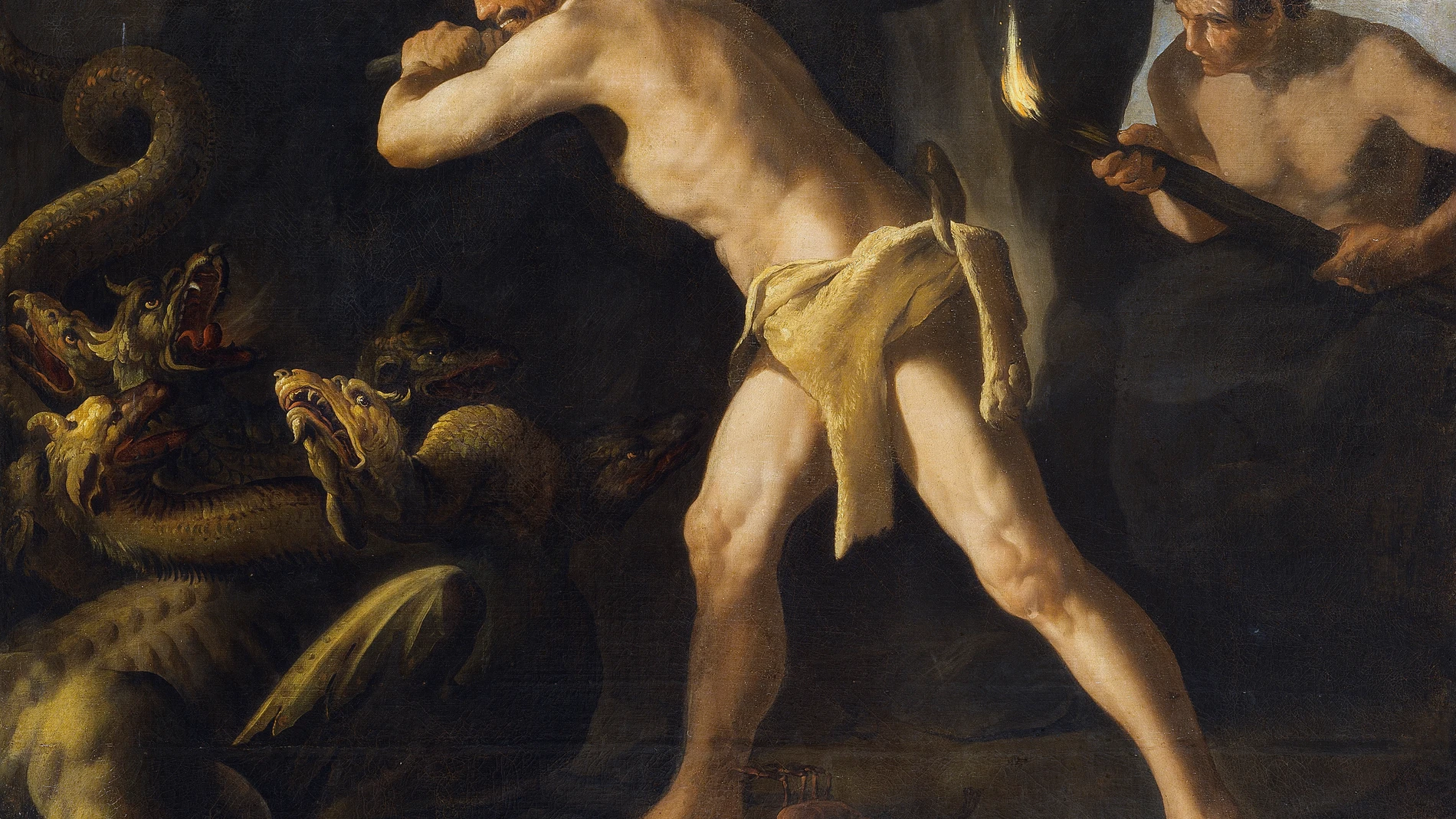 La obra «Hércules lucha contra la hidra de Lerna», de Francisco de Zurbarán, cuelga en las paredes del Museo del Prado de Madrid