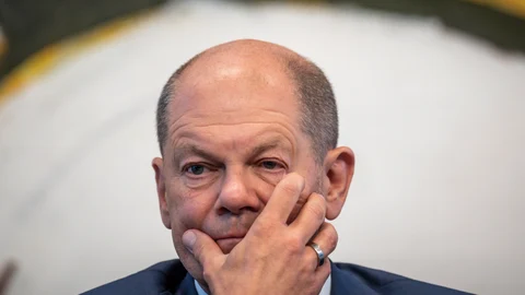 El canciller alemán Olaf Scholz (SPD), atienda a la prensa este domingo 4 de septiembre en Berlín
