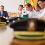El consejero Antonio Sanz, durante la reunión. Joaquín Corchero / Europa Press
