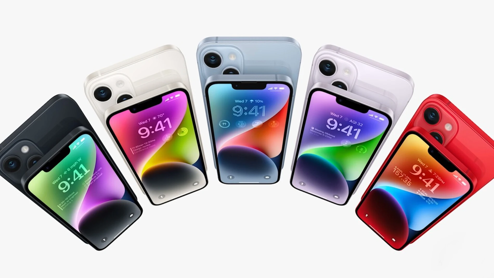 Los nuevos iPhone 14 en sus nuevos colores