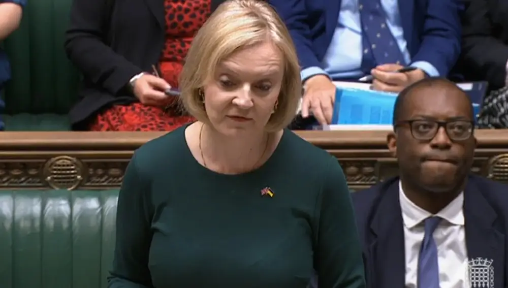 SCREENSHOT - 08 September 2022, United Kingdom, London: A handout screen grab shows UK Prime Minister Liz Truss speaking at the House of Commons to set out her energy plan to shield households and businesses from soaring energy bills. Photo: -/House Of Commons via PA Wire/dpa - ATTENTION: editorial use only and only if the credit mentioned above is referenced in full -/House Of Commons via PA Wire/d / DPA 08/09/2022 ONLY FOR USE IN SPAIN