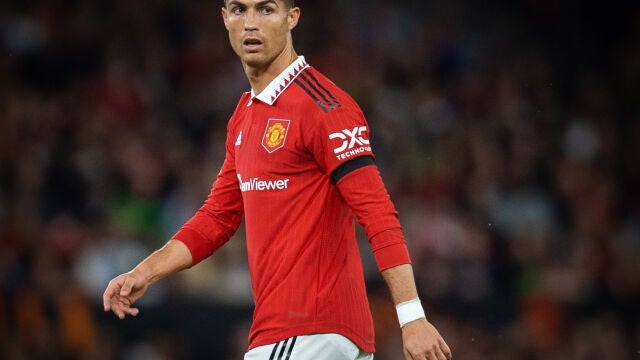Cristiano Ronaldo, durante un partido en la Premier League con el United.