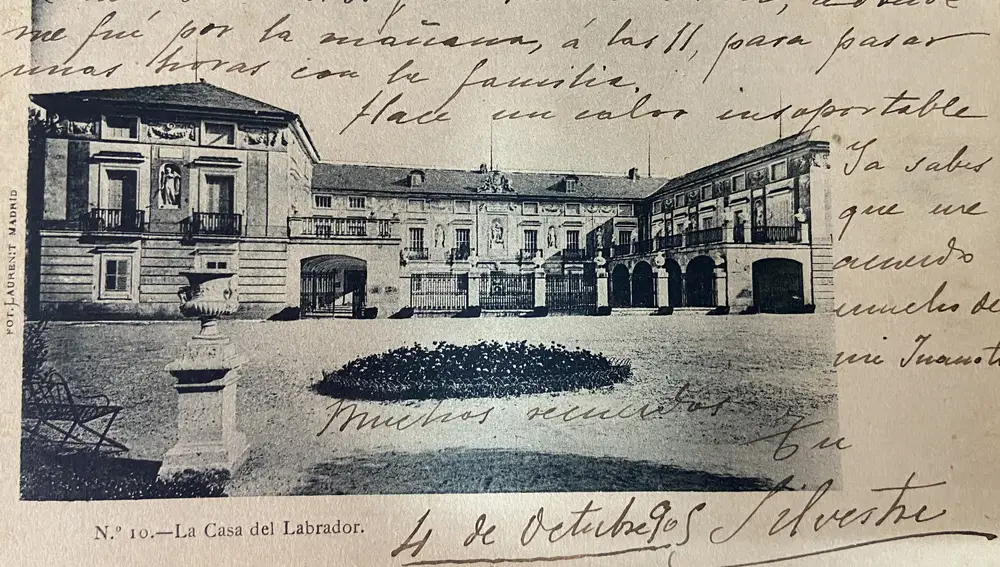 Postal con dedicatoria de La Casa del Labrador de Aranjuez