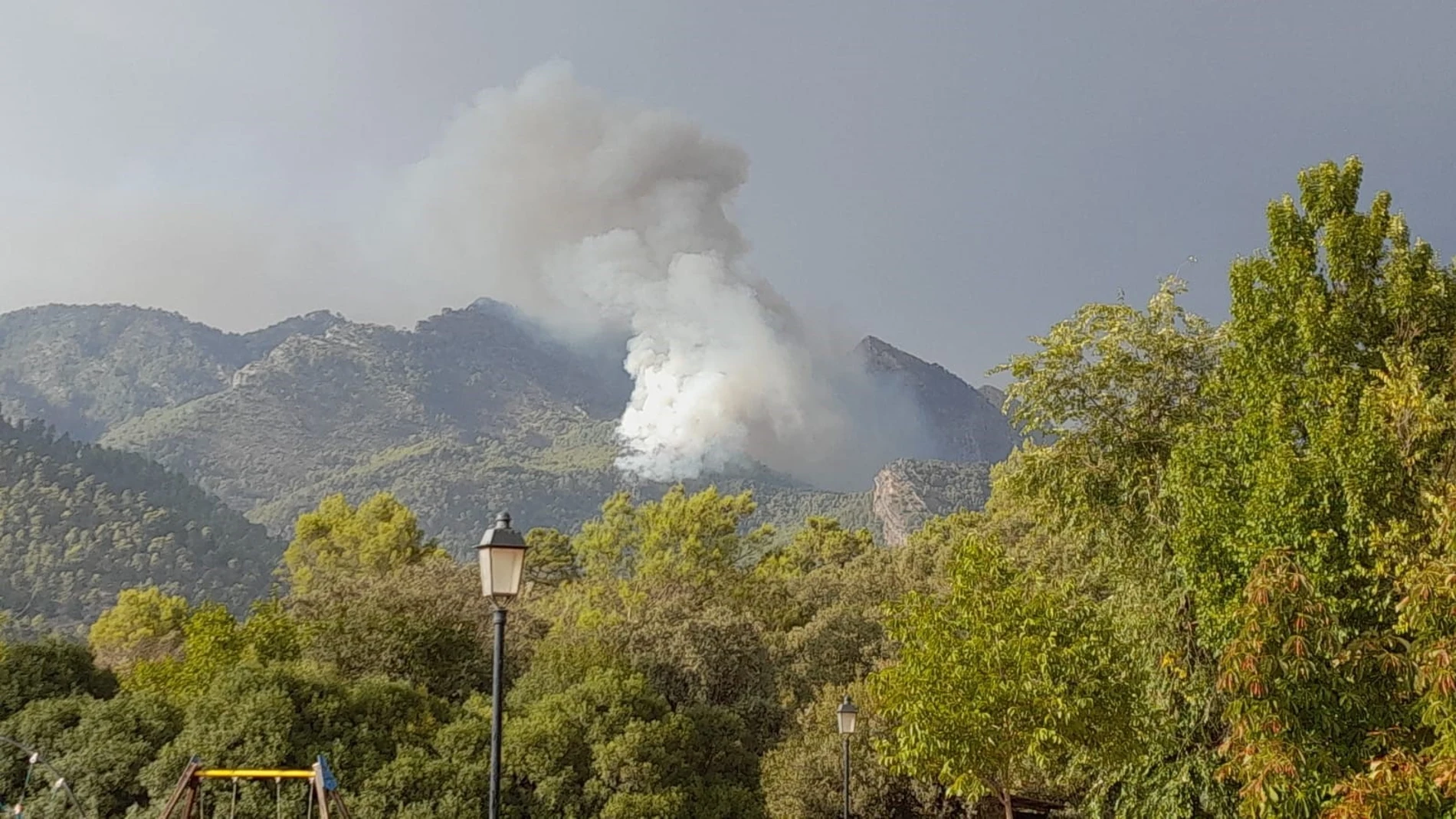 Incendio forestal en un paraje de Santiago-Pontones