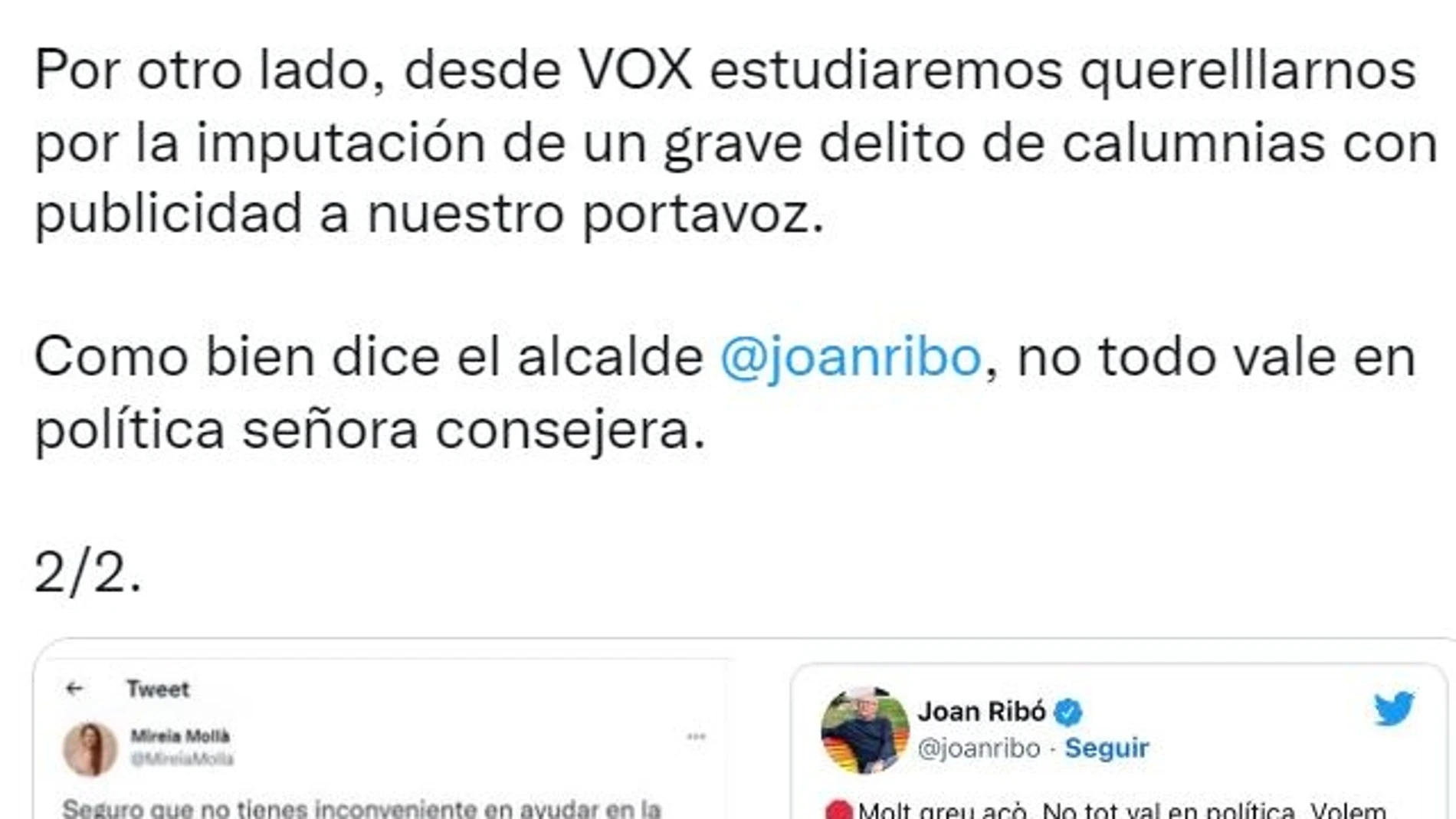 Twitter ha sido el escenario del enfrentamiento durante este fin de semana