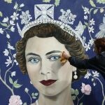 Mural de Frederick Wimsett de la reina Isabel II cuando cumplió 90 años