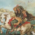 Eugene Delacroix pintó esta exagerada alegoría de Atila como guerrero de talla grande