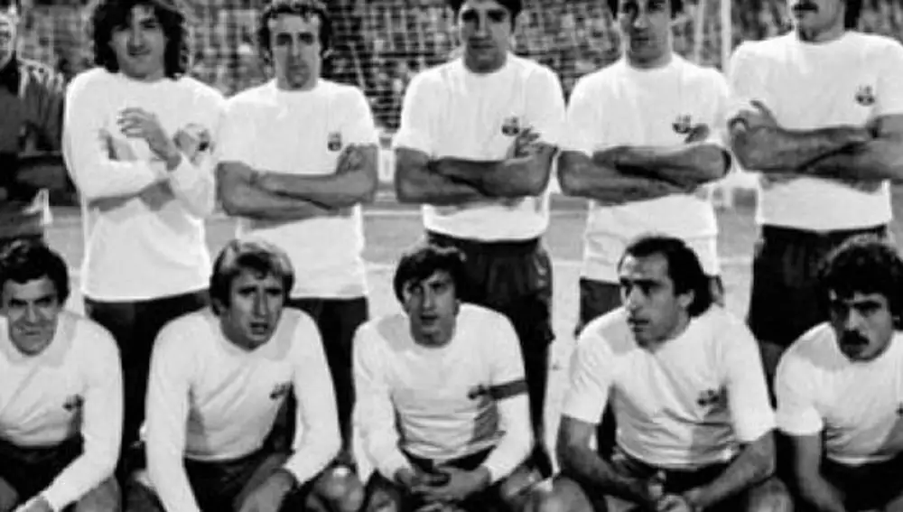 El Barcelona con la camiseta blanca