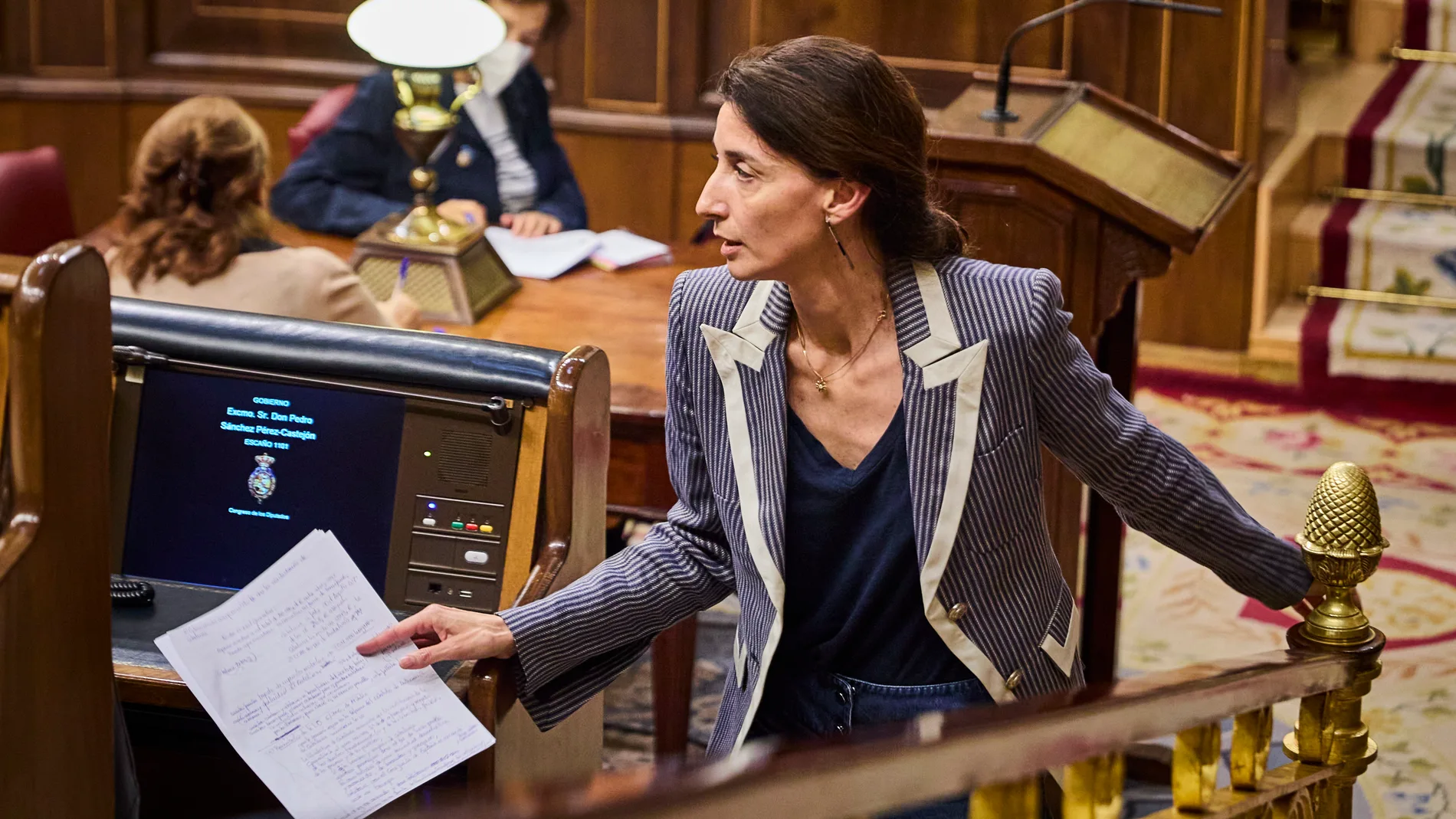 La ministra de Justicia, Pilar Llop durante la sesión de control al gobierno
