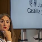La consejera de Movilidad y Transformación Digital, María González Corral, presenta el decreto aprobado por la Junta que regula el Mapa de Ordenación del Transporte de Castilla y León