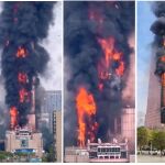 Varias imágenes tomadas de Twitter muestran el edificio en llamas