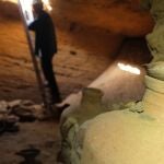 Imagen de la cueva funeraria egipcia hallada en Israel