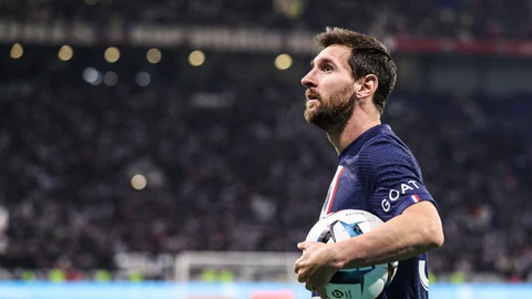 Leo Messi en un partido de Liga con el PSG.