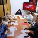 La secretaria de Organización del PSOE de Castilla y León, Ana Sánchez, se reúne  con los miembros de la Comisión de Ética de la Ejecutiva socialista en la Comunidad