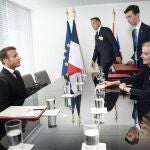 Encuentro entre Emmanuel Macron y Liz Truss durante la Asamblea General de la ONU en Nueva York
