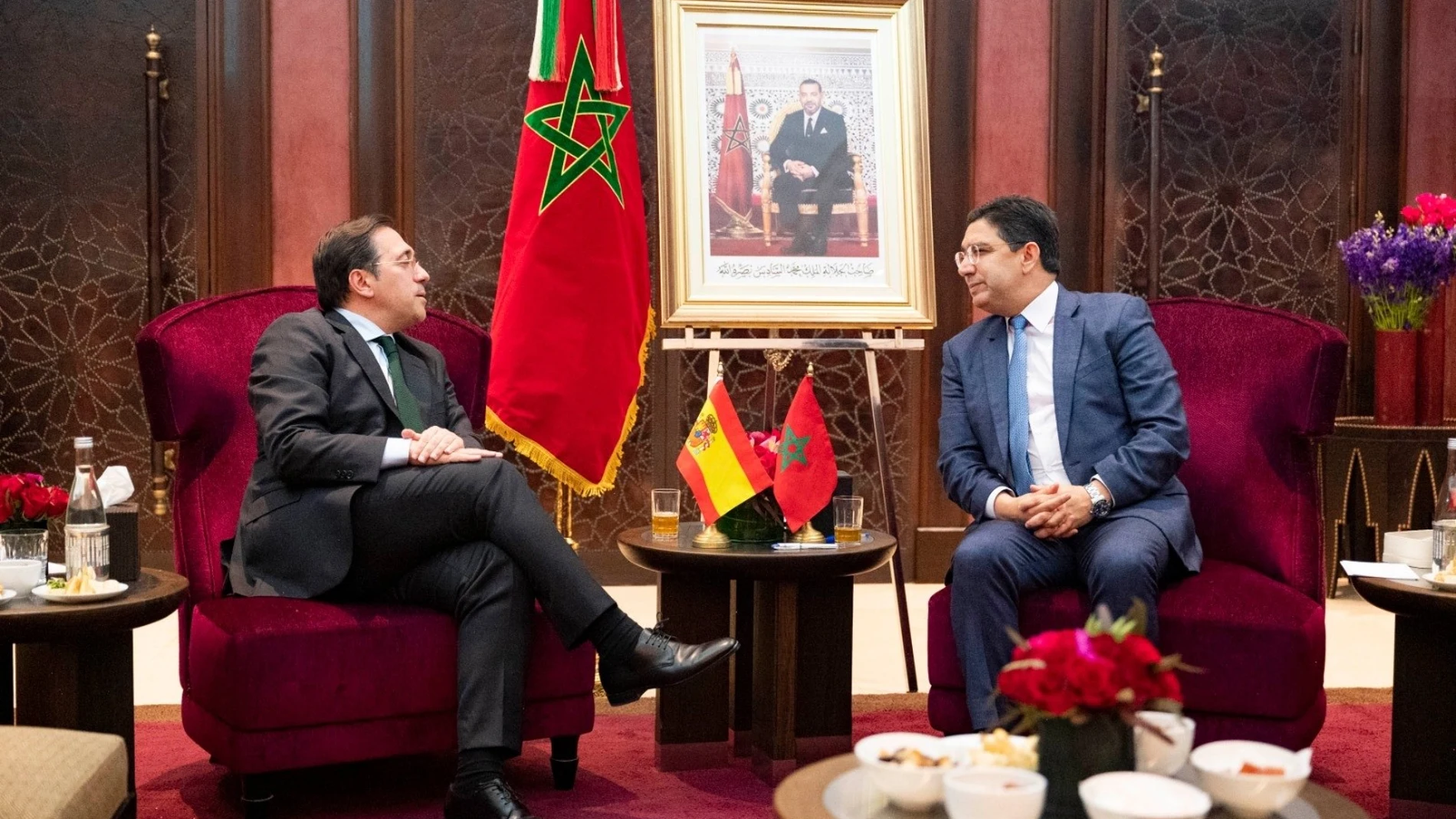 El ministro de Asuntos Exteriores, José Manuel Albares, y su homólogo marroquí, Naser Burita MINISTERIO DE ASUNTOS EXTERIORES (Foto de ARCHIVO) 11/05/2022