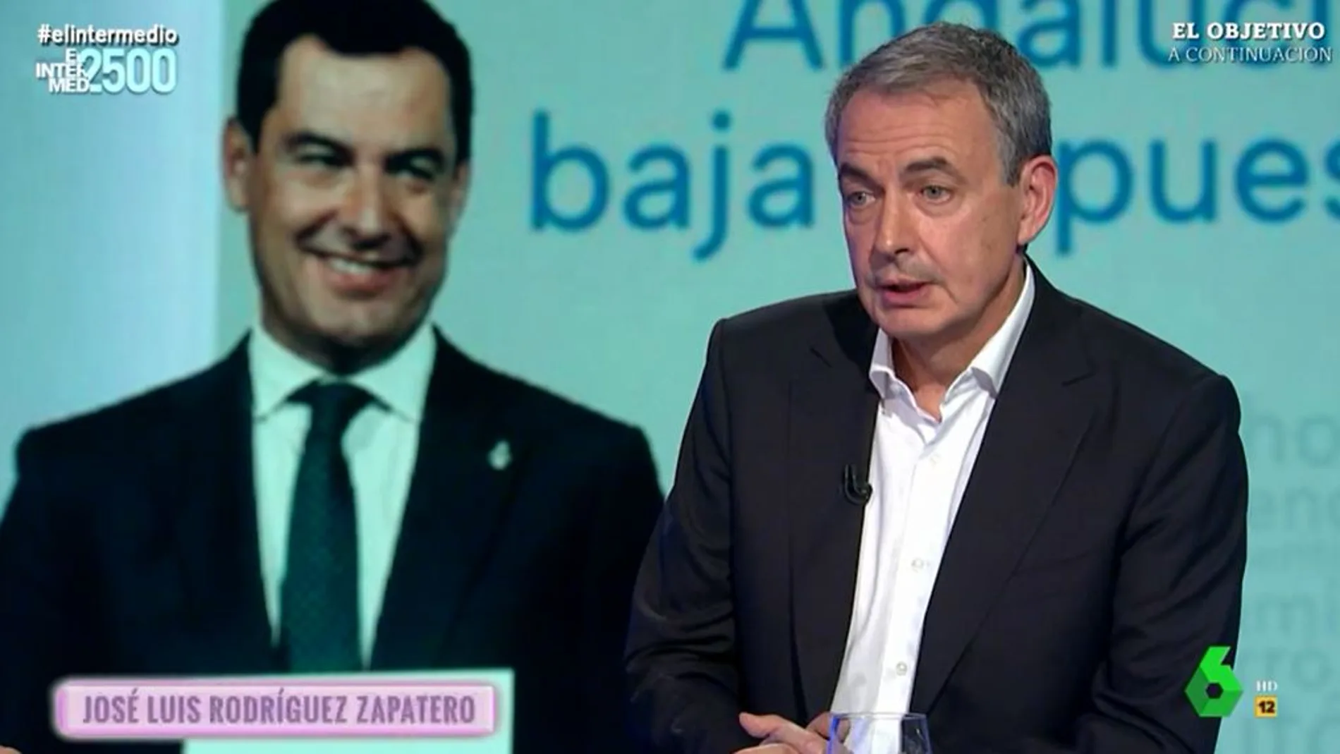José Luis Rodríguez Zapatero durante su entrevista en La Sexta
