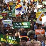 Bajo el lema 'Español, Lengua Vehicular', la plataforma Escuela para Todos convocó en septiembre una manifestación en Barcelona.