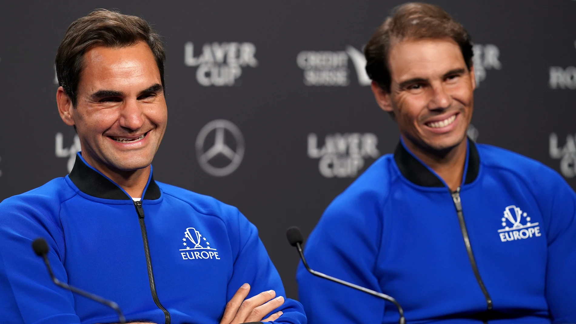 Federer y Nadal, felices de poner este broche final a la carrera del suizo