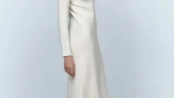 Vestido midi blanco roto