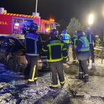 Imagen de la asistencia al accidente en la M-100