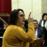 La portavoz adjunta del Grupo Parlamentario de Adelante Andalucía, Ángela Aguilera