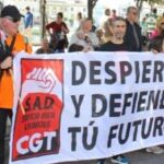 Una protesta de miembros del sindicato CGT
