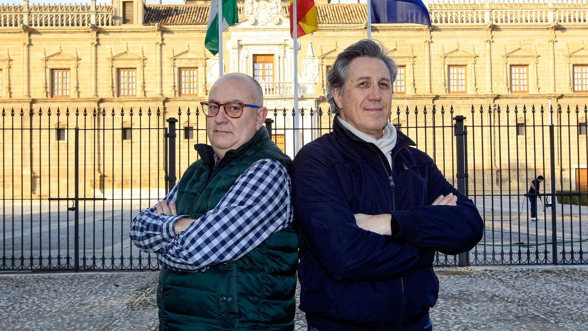 En la imagen, Antonio Barreda y Luis Escribano, en Sevilla
