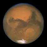 Vista de Marte tomada por el telescopio Hubble