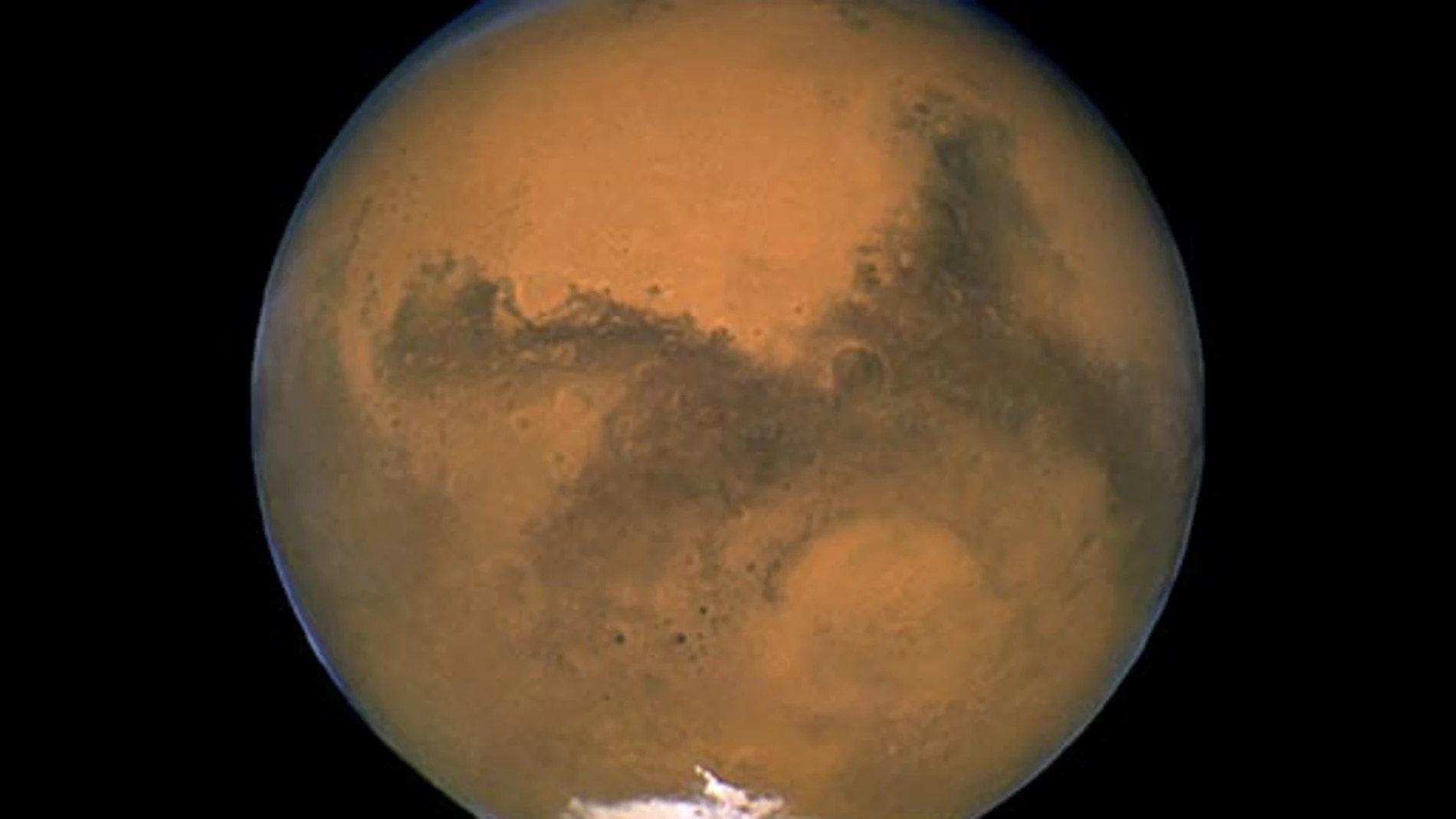 Vista de Marte tomada por el telescopio Hubble