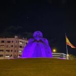 Alcobendas.- Ayuntamiento ilumina de morado las fuentes por el 8-M y La Menina luce bufanda por la igualdad