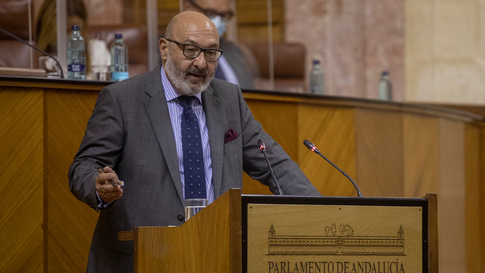 El portavoz del Grupo Parlamentario Vox, Alejandro Hernández, durante su intervención en el Debate sobre el estado de la comunidad en el Parlamento andaluz20 OCTUBRE 2020María José López / Europa Press20/10/2020