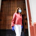 Susana Díaz, a las puertas de la sede del PSOE-A