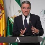 El portavoz del Gobierno andaluz y consejero de la Presidencia, Elías Bendodo