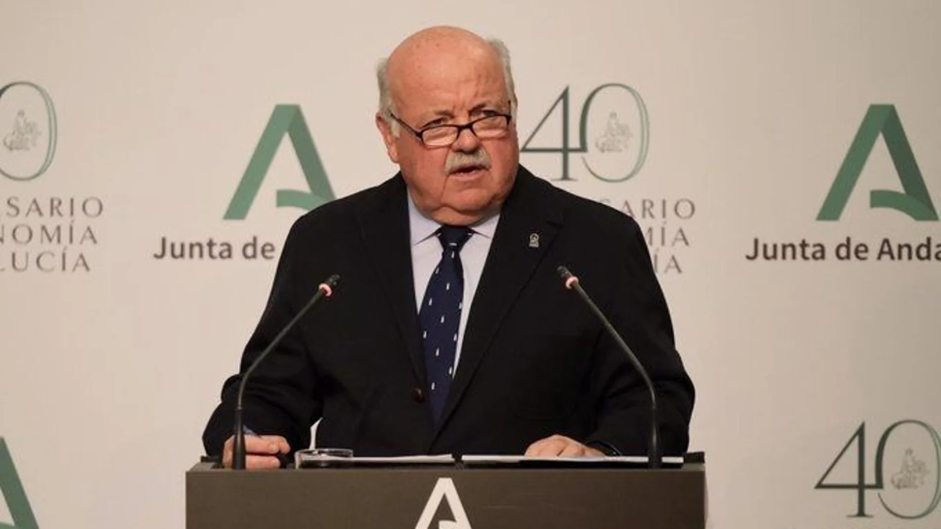 El consejero andaluz de Salud y Familias, Jesús Aguirre