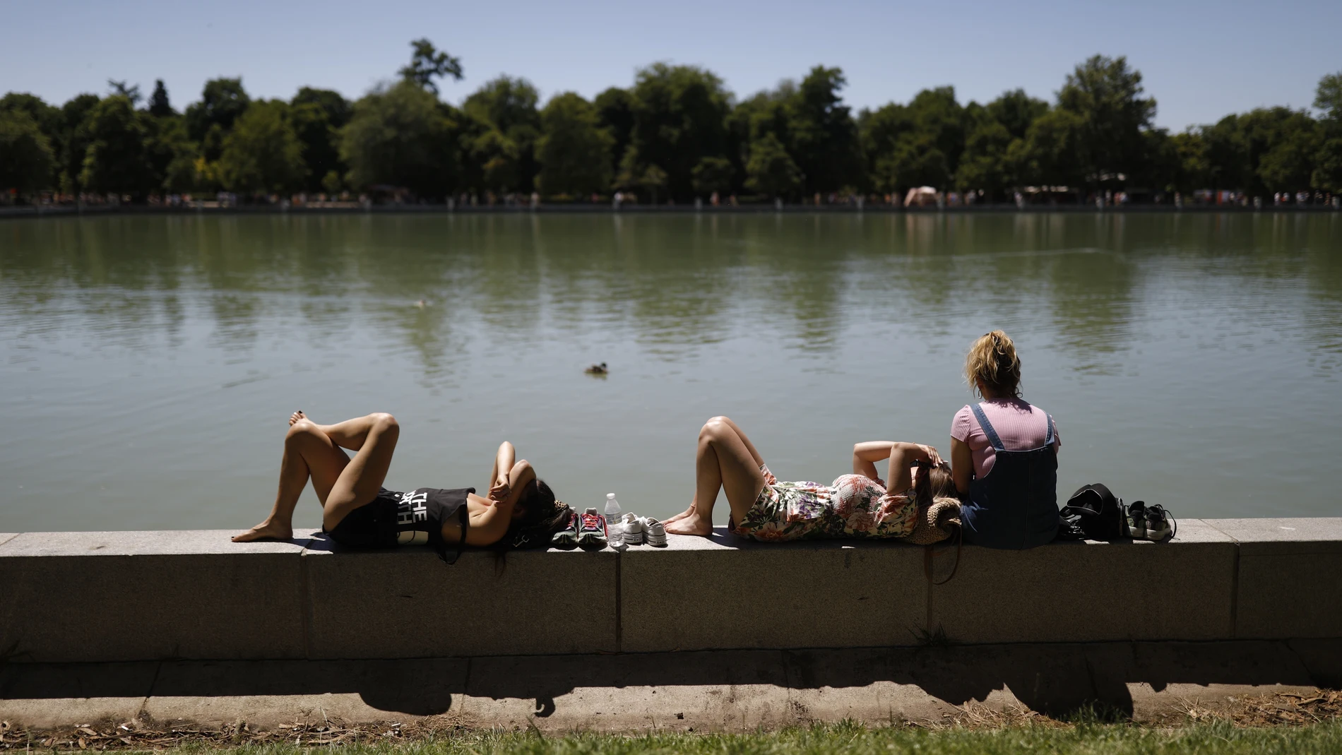 Parque del Retiro de Madrid en una ola de calor